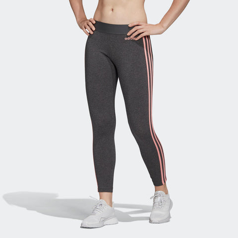 Women's Three Stripe Leggings - Grey/Pink
