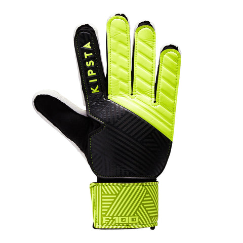 





F100 Adult Football Goalkeeper Gloves - Black/Yellow