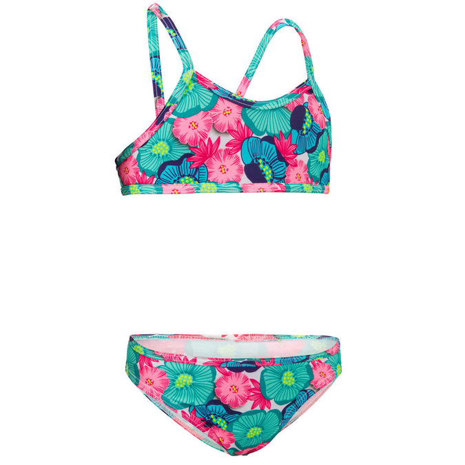 





Girl’s 2-piece surf swimsuit floral with crossed straps, photo 1 of 6