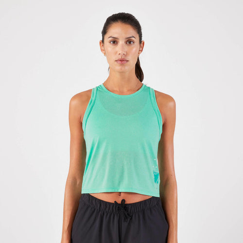 





Women's Running Breathable Short Tank Top - KIPRUN Run 500