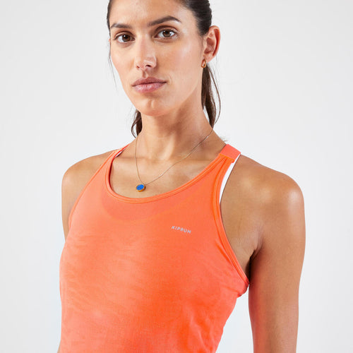 





Women's KIPRUN Run 500 Comfort Seamless Running Tank Top - coral