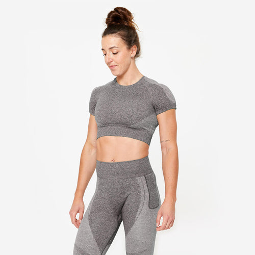 





Seamless Short-Sleeved Cropped Fitness T-Shirt