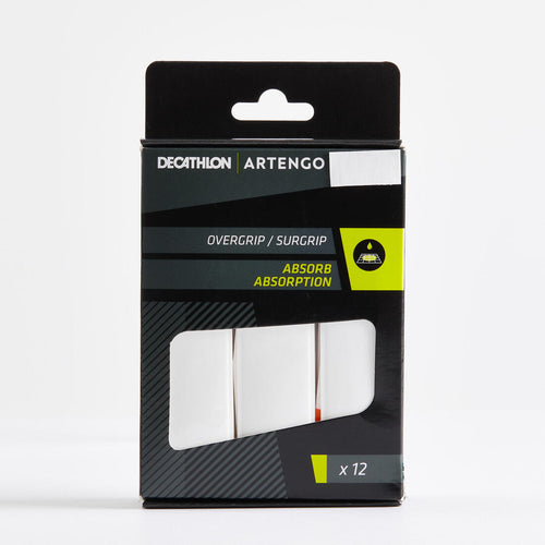 





Absorbent Tennis Overgrips 12-Pack - White