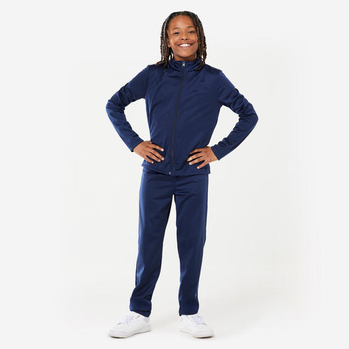 





Kids' Synthetic Breathable Tracksuit Gym'Y - Blue/Navy Bottoms