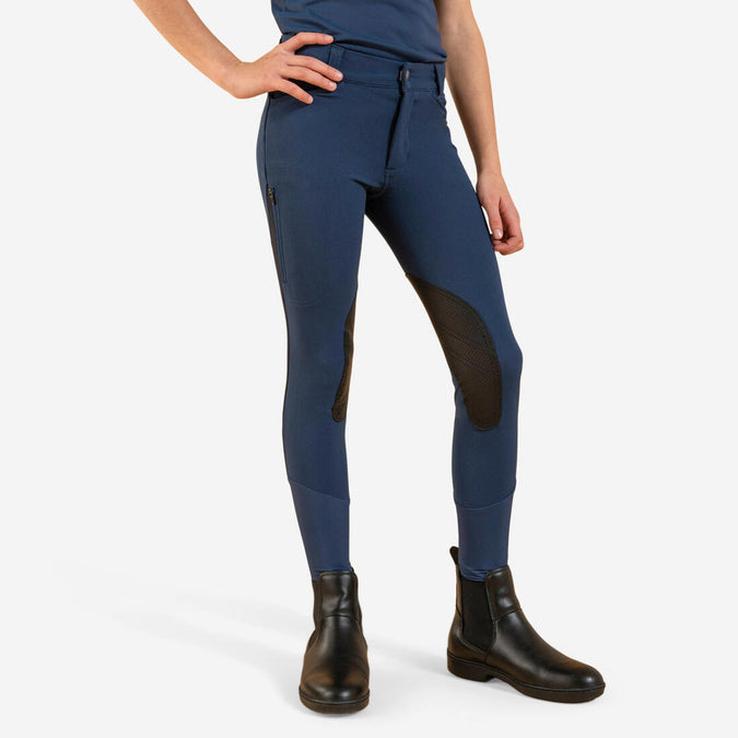 





Kids' Horse Riding Lightweight Mesh Jodhpurs with Grippy Suede Patches 500, photo 1 of 13