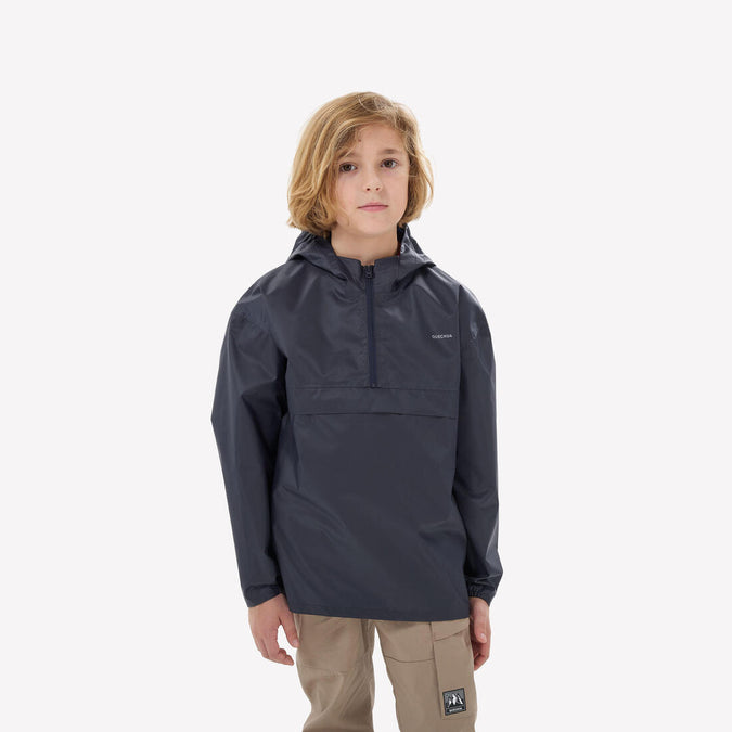 





Kids’ waterproof hiking jacket, half-zip, 7-15 years, MH100 - Black, photo 1 of 8