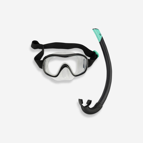 





Adult Snorkelling Mask Snorkel Diving Set SUBEA 100 - Black