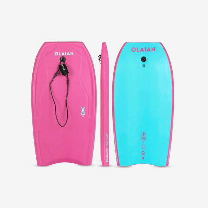 





Kids' bodyboard 100 with wrist leash pink, photo 1 of 7