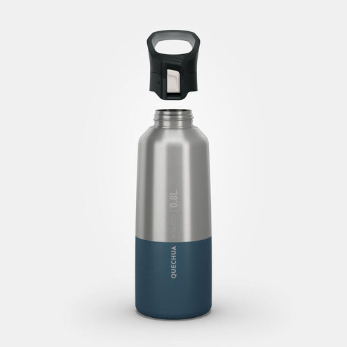 





0.8 L stainless steel isothermal water bottle with quick-release cap for hiking