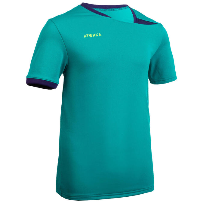 





H100 Kids' Handball Jersey - Turquoise Blue/Purple, photo 1 of 6