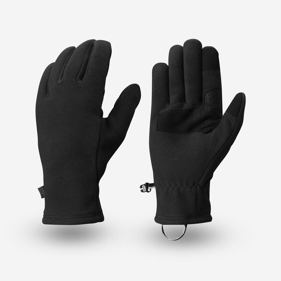 Adult mountain trekking fleece gloves - MT500 Black – Decathlon UAE