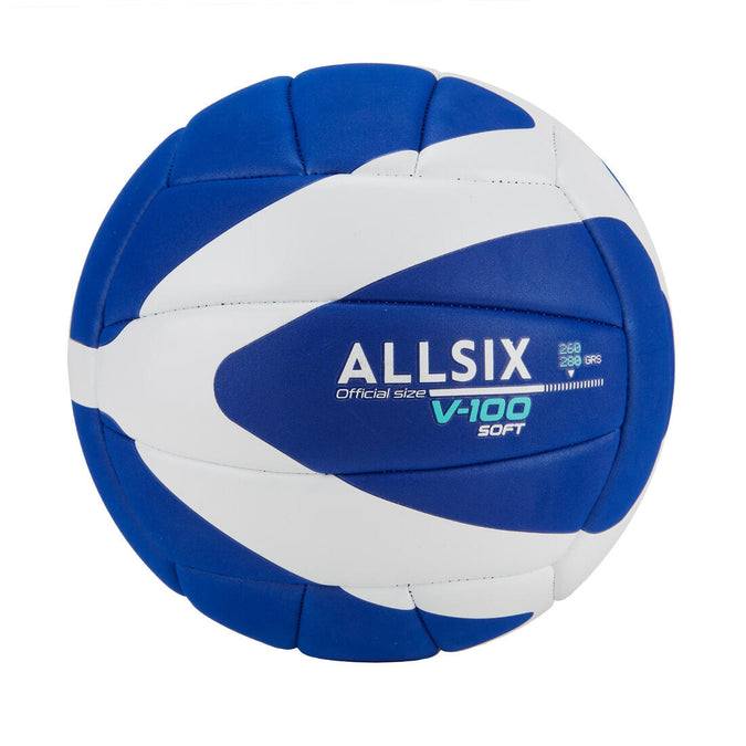 





260-280 g Volleyball for Over-15s V100 Soft - Blue/White, photo 1 of 4