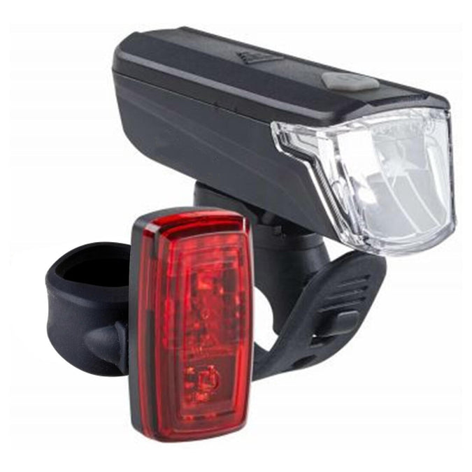 





Waterproof front and rear battery-powered LED bike light set, photo 1 of 9