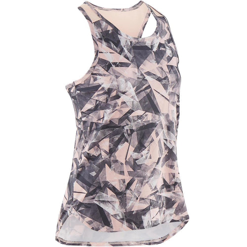 





Girls' Breathable Synthetic Gym Tank Top S500 - Pink Print