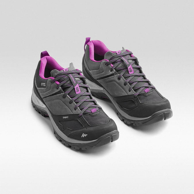 Women's Mountain Walking Waterproof Shoes - MH500 - pink grey
