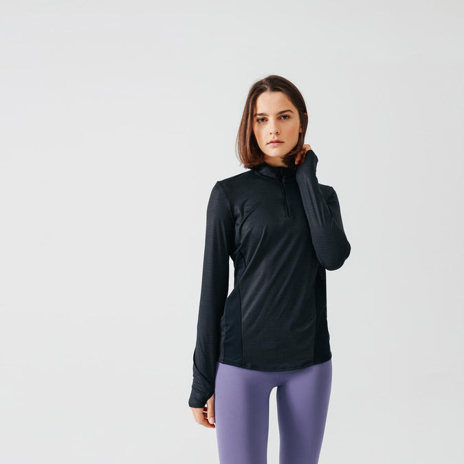 





Women's Running ½-Zip Long-Sleeved T-Shirt Dry+, photo 1 of 8