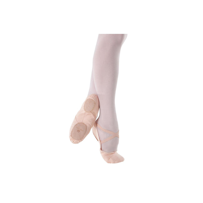 Split-Sole Canvas Demi-Pointe Shoes - Salmon Pink