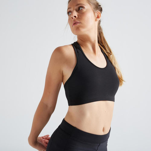 Wzjuss Strappy Sports Bra for Women Criss Cross Back Workout Fitness  Camisole Crop Top Padded Yoga Sports Bra, Black, XS price in UAE,   UAE