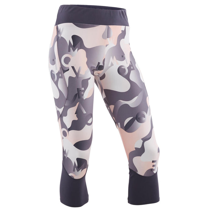 





Girls' Breathable Synthetic Gym Cropped Bottoms S500 Print, photo 1 of 5