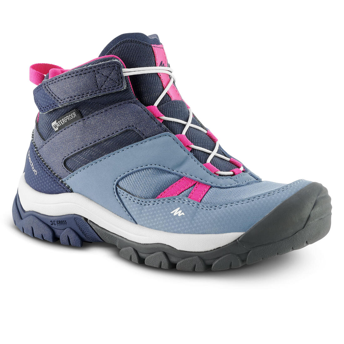 Children s waterproof walking shoes CROSSROCK MID blue size jr. 10 Decathlon UAE