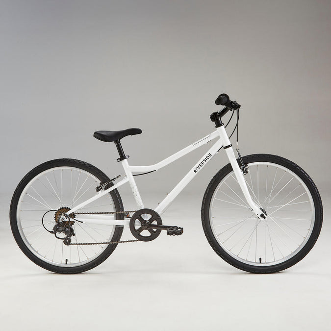 Kids 24 inch robust 6 speed hybrid bike White