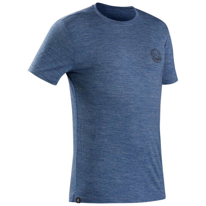 





Men’s short-sleeved Merino wool hiking travel t-shirt - TRAVEL 500, photo 1 of 9