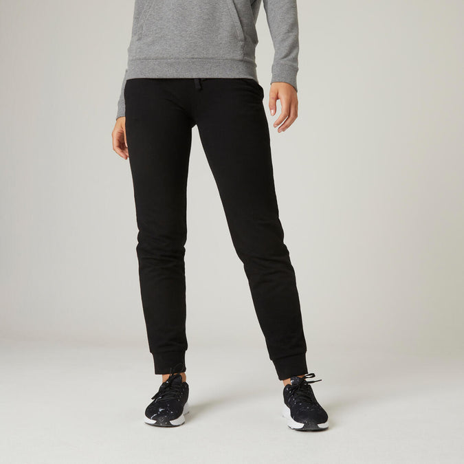 





Women's Straight-Cut Cotton Jogging Fitness Bottoms With Pocket 500, photo 1 of 5