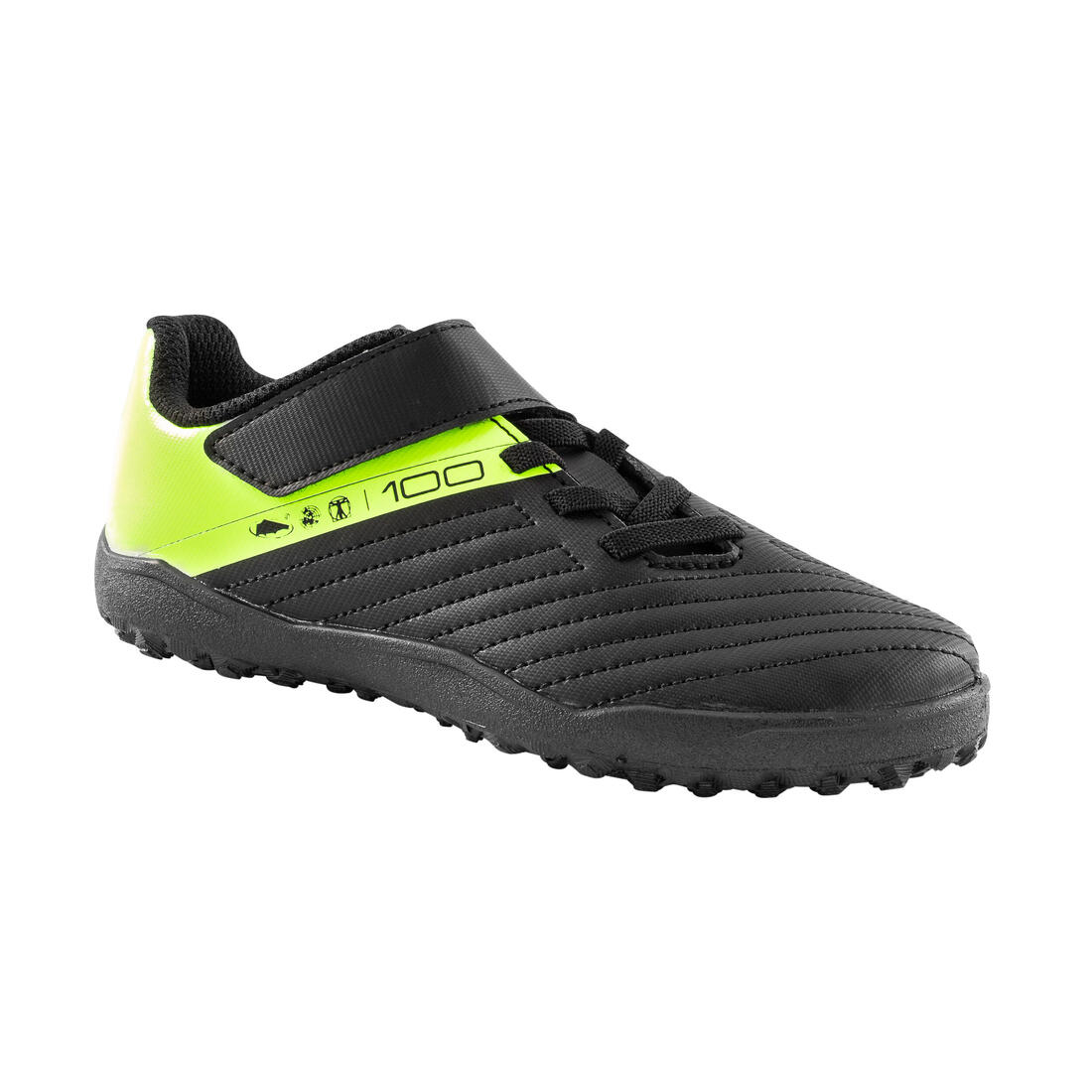 Kids Rip Tab Turf Football Boots 100 Easy TF Black Yellow Decathlon UAE