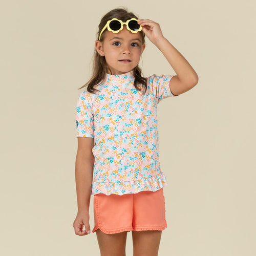 





Baby Short-Sleeved Anti-UV T-shirt - with Flower Print