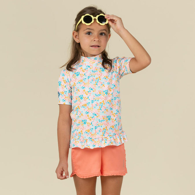 





Baby Short-Sleeved Anti-UV T-shirt - with Flower Print, photo 1 of 6