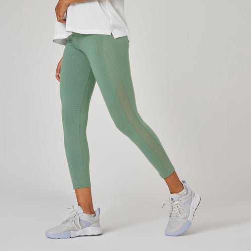 





Stretchy Cotton Fitness 7/8 Leggings - Green Print
