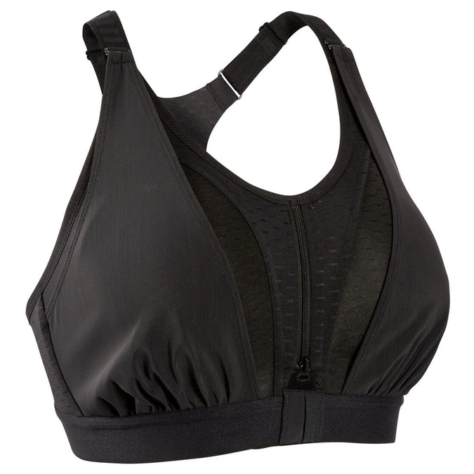 Large High-Support Fitness Bra 960 - Black - Decathlon