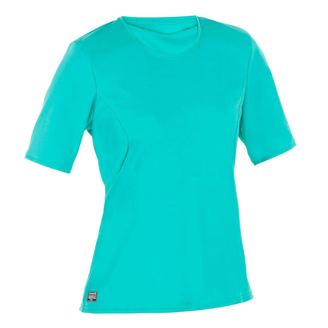 WATER T SHIRT anti UV short sleeve women s turquoise