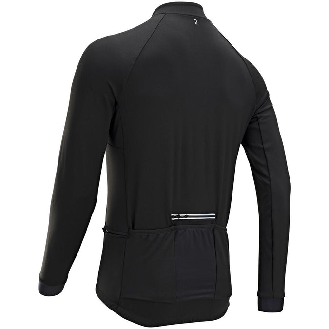 Men s Mid Season Long Sleeved Road Cycling Jersey RC100 Black