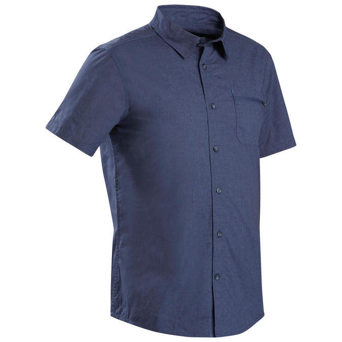 





Men's short-sleeved trekking travel shirt - TRAVEL100 - Blue, photo 1 of 7