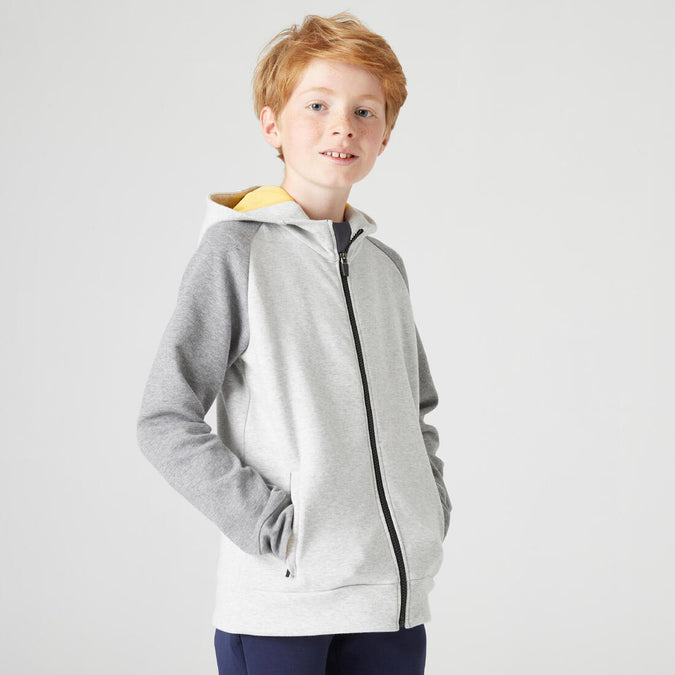 





Kids' Breathable Cotton Zip-Up Hoodie 900 - Medium and Marl, photo 1 of 6