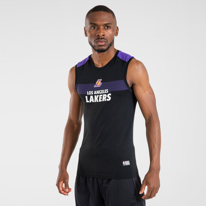 Adult Sleeveless Basketball Base Layer Jersey UT500 NBA Los Angeles Lakers Black