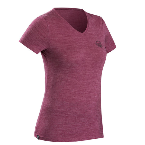 





Women's Short-Sleeved Merino Wool Trekking Travel T-Shirt - TRAVEL 100