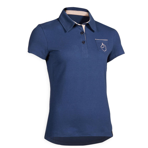 





Women's Horse Riding Short-Sleeved Polo Shirt 140 - Blue